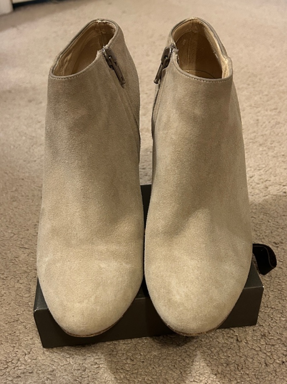J. Crew Taupe Suede Ankle Booties